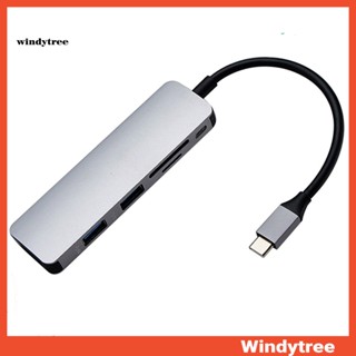 [W&amp;T] 6 in1 อะแดปเตอร์ฮับ Type C พร้อมตัวอ่านการ์ด HDMI หลายพอร์ต USB 30 TF PD