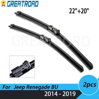 ใบปัดน้ําฝนกระจกหน้ารถยนต์ LHD 22 นิ้ว + 20 นิ้ว สําหรับ Jeep Renegade BU 2014-2019