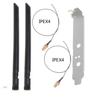 Win RP-SMA IPEX MHF4 ชุดเสาอากาศ Wifi สําหรับการ์ด Wifi ไร้สาย M 2 AX210 AX200