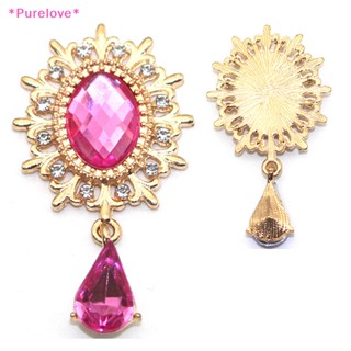 Purelove&gt; ใหม่ เข็มกลัดคริสตัล รูปดอกไม้ สีทอง สําหรับตกแต่งสมุดภาพ แก้วไวน์ งานแต่งงาน DIY