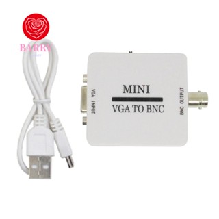 Barry กล่องแปลงวิดีโอ Mini HD VGA เป็น BNC, กล่องแปลงเอาต์พุต BNC, อะแดปเตอร์วิดีโออินพุต VGA ที่สะดวก สาย USB การแปลงภาพทีวี / คอมพิวเตอร์