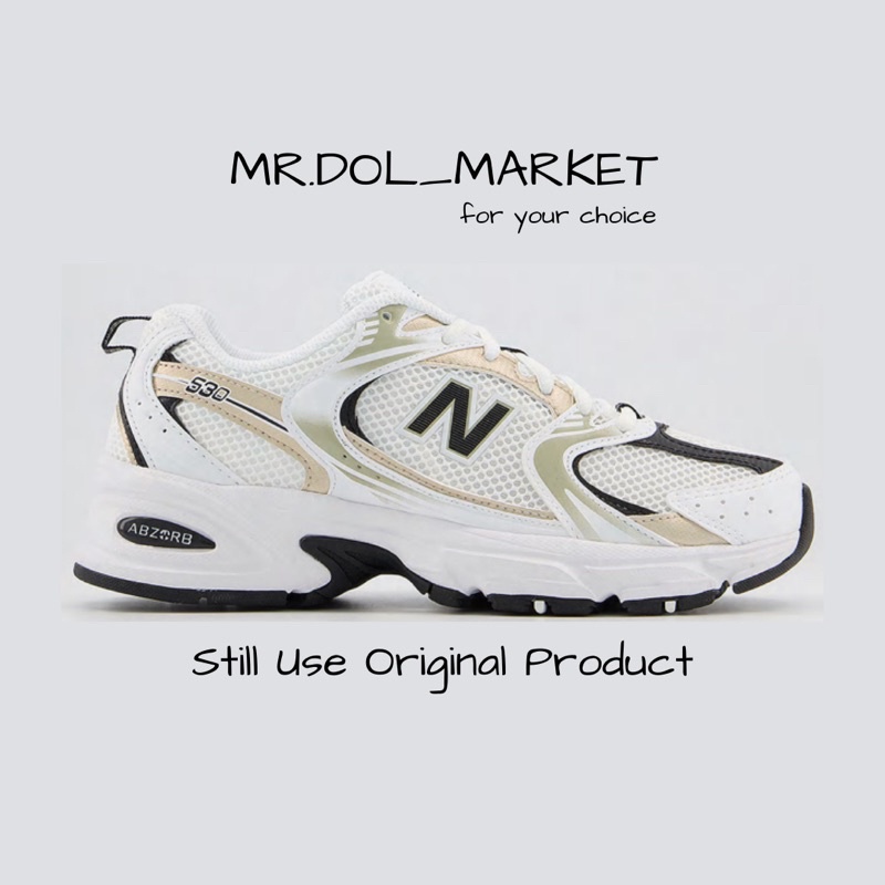 ของแท้ 100% New Balance 530 MR530UNI White Gold Black Sneakers