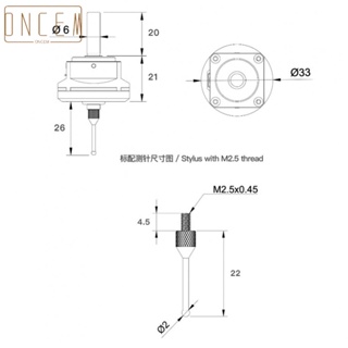 【ONCEMOREAGAIN】3D Touch Probe with Cable Edge Fastener, 3D Sensor Kit for Mach 3 CNC Equipment