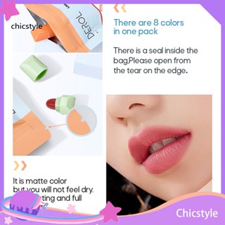 Chicstyle ลิปสติกแคปซูล ไม่จางหาย ขนาดเล็ก สําหรับถ่ายภาพ 8 ชิ้น