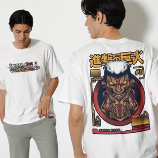 [S-5XL]ขายร้อน1  Popular fashion Attack On Titan Shingeki no kyojin Graphic tee unisex white round neck T Shirt_09