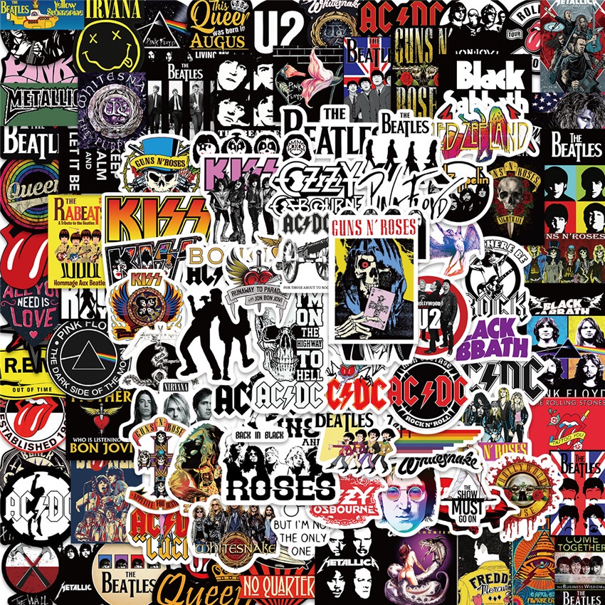 100Pcs/Set ❉ Mixed Rock Band . Rock'n'Roll Art Series 01 Stickers ❉ DIY Fashion Waterproof Decals Doodle Stickers