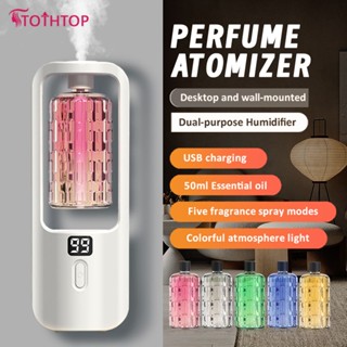 Ready Stock Automatic Aroma Diffuser เครื่องเพิ่มความชื้นแบบชาร์จไฟได้ Digital Display Air Freshener Fragrance [TOP]