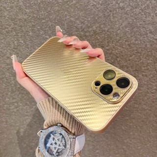 เคสโทรศัพท์มือถือ PC แข็ง คาร์บอนไฟเบอร์ บางมาก กันกระแทก หรูหรา สําหรับ iPhone 14 PRO MAX 13 12 11 PRO MAX 14 Plus