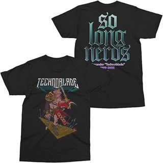 พร้อมส่ง เสื้อยืดแขนสั้น พิมพ์ลาย Technoblade Merch So Long Nerds สีดํา สําหรับผู้ชาย และผู้หญิง 2023