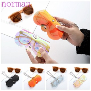 Norman เคสแว่นตากันแดด PVC แบบใส แต่งสายโซ่โลหะ แฟชั่นสําหรับผู้หญิง