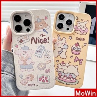 Mowin - เข้ากันได้สำหรับ เคสไอโฟน เคสไอโฟน11 เคส iphone 11 เป็นมิตรกับสิ่งแวดล้อมเคสย่อยสลายได้นุ่มกันกระแทกป้องกันน่ารักกินขนมปังเค้กหมีเข้ากันได้กับ iPhone 13 Pro max 12 Pro Max 11 XS XR 7 8Plus