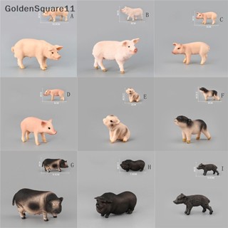 Goldensquare โมเดลพลาสติก รูปหมูจําลอง ของเล่นสําหรับเด็ก