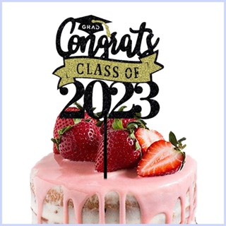 ป้ายอะคริลิค ลาย Class of 2023 สําหรับตกแต่งเค้กรับปริญญา 2023