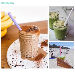 &lt;Happybay&gt; หลอดดูดน้ําซิลิโคน ปลอด BPA ถอดออกได้ ใช้ซ้ําได้ สําหรับปาร์ตี้ 2 ชิ้น