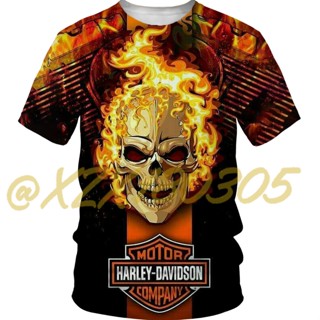 (ทั้งหมดในสต็อก Xzx180305ใหม่ เสื้อยืด พิมพ์ลาย Harley-Davidson Racing 3D 18