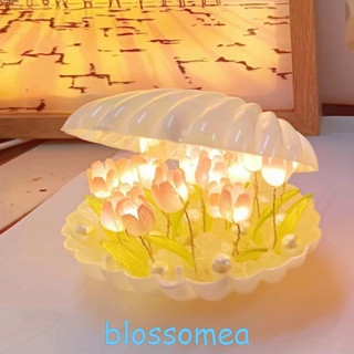 Blossomea โคมไฟกลางคืน LED รูปดอกทิวลิป สวยงาม สร้างสรรค์ สําหรับตกแต่งบ้าน ห้องนอน DIY