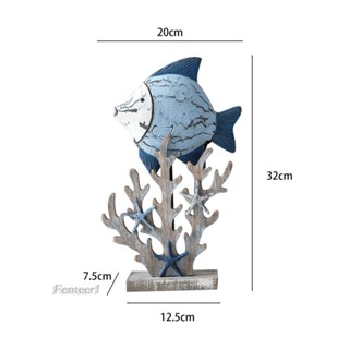 [Fenteer1] ฟิกเกอร์ไม้ รูปชายหาด สําหรับตกแต่งบ้าน