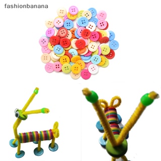 [fashionbanana] กระดุมพลาสติก ทรงกลม 5 ขนาด DIY สําหรับตกแต่งเสื้อผ้าเด็ก งานฝีมือ 100 ชิ้น