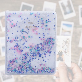 ELE Consumer Quicksand Bead 64 Pockets อัลบั้มสมุดภาพขนาดเล็ก 3 นิ้วสำหรับภาพถ่ายจากกล้อง Instax