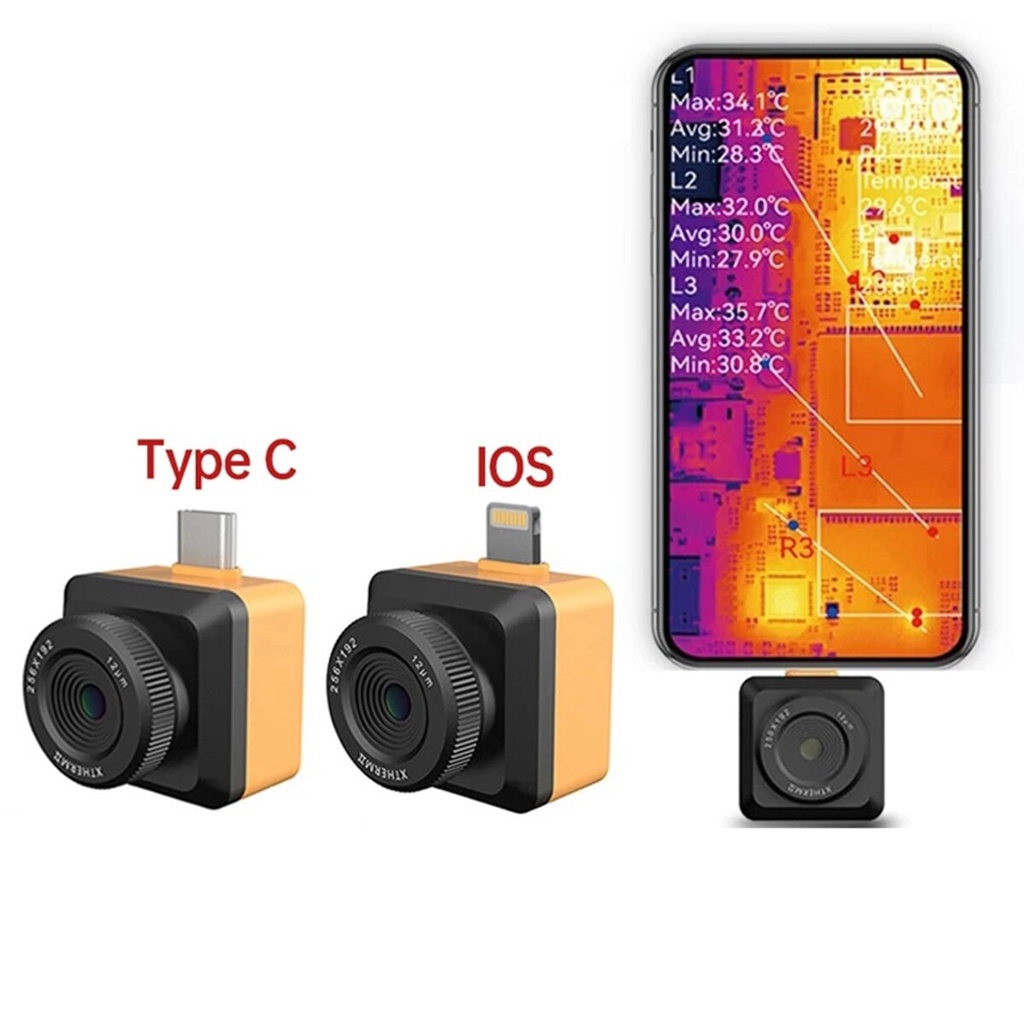 INFIRAY T2S + กล้องถ่ายภาพความร้อน 256192 สําหรับโทรศัพท์สมาร์ท IOS Type-C Connector PCB ชั้นการตรวจ