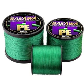 Bakawa สายเอ็นตกปลา PE แบบถัก หลากสี 300 ม. 500 ม. 1000 ม. X4 สีเหลือง 4 เส้น