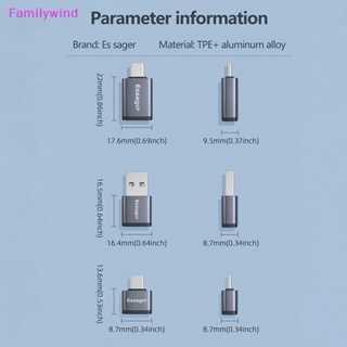 Familywind&gt; อะแดปเตอร์แปลงแฟลชไดรฟ์ USB 3.0 Type-c OTG Type c USB ตัวเมีย เป็น Type-c ตัวผู้ สําหรับโทรศัพท์มือถือ แท็บเล็ต