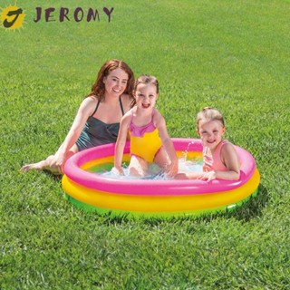 Jeromy สระว่ายน้ําเป่าลม ทรงกลม สีรุ้ง ทนทาน สําหรับเด็ก