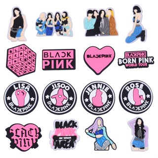 จี้การ์ตูน Jennie Jibbitz Jibits Blackpink Jibits Crocs Kpop Lisa Jibbits อุปกรณ์เสริม สําหรับตกแต่งรองเท้าผู้ชาย