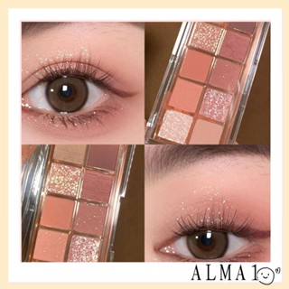 Alma พาเลทอายแชโดว์ ชิมเมอร์ กลิตเตอร์ สีม่วง 10 สี สําหรับผู้หญิง