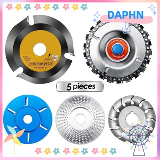 DAPHS ล้อเจียรคาร์ไบด์ทังสเตน 6 12 22 ซี่ สีเงิน 4-1/2 นิ้ว สําหรับเครื่องเจียรไม้ 5 ชิ้น