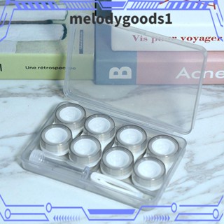 Melodygoods1 กล่องคอนแทคเลนส์ แบบใส 4 คู่ พร้อมกล่องเก็บ สําหรับเดินทาง