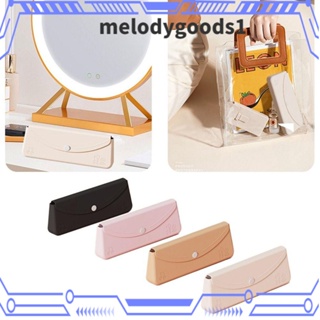 Melodygoods1 กระเป๋าเก็บแปรงแต่งหน้า ซิลิโคน กันฝุ่น ความจุขนาดใหญ่ สีพื้น