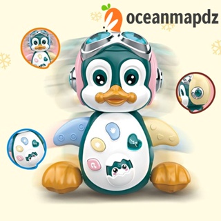 Oceanmapdz เครื่องดนตรีอิเล็กทรอนิกส์ เพนกวิน เพนกวินคลาน ของเล่นเต้นรํา การ์ตูนสัตว์เดินน่ารัก พร้อมเพลงเบา ๆ ของขวัญวันเกิด