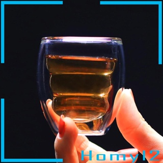 [HOMYL2] แก้วกาแฟเอสเปรสโซ่ แบบสองชั้น 70 มล. สําหรับชา เบียร์ คาปูชิโน่ เอสเปรสโซ่