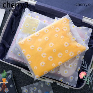 Cherry3 กระเป๋าเดินทางพลาสติก กันน้ํา มีซิปล็อค ลายการ์ตูน แบบพกพา 1/5 ชิ้น