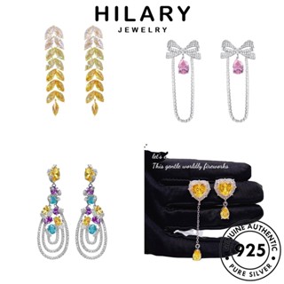 HILARY JEWELRY 925 ทับทิม มรกต เครื่องประดับ ต้นฉบับ แท้ หนีบ ต่างหู ไพลิน ตุ้มหู เกาหลี เงิน เครื่องประดับ แฟชั่น Silver ผู้หญิง หรูหรา ซิทริน ห่วง M100