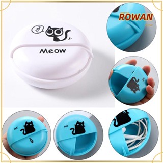 Rowans กล่องเคสหูฟัง แบบแข็ง ทรงกลม สําหรับใส่สายข้อมูล