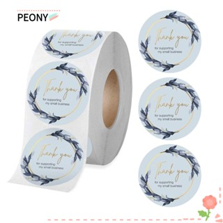 PEONYPAVILION สติกเกอร์ฉลาก Thank You มีกาวในตัว ทรงกลม ลายดอกไม้ 1.5 นิ้ว 500 ชิ้น สําหรับติดตกแต่งงานแต่งงาน 500 ชิ้น 1 ม้วน