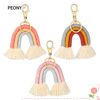 Peonypavilion พวงกุญแจพู่ สีรุ้ง สําหรับห้อยกระเป๋าถือ 1 ชิ้น 3 ชิ้น