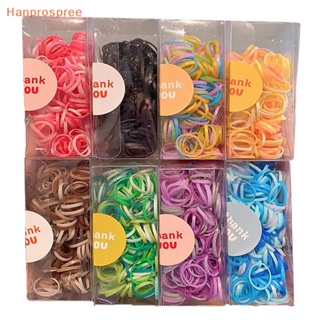 Hanprospree&gt; ยางรัดผม แบบใช้แล้วทิ้ง ความยืดหยุ่นสูง ขนาดเล็ก สีแคนดี้ สําหรับเด็กผู้หญิง 1 ชุด