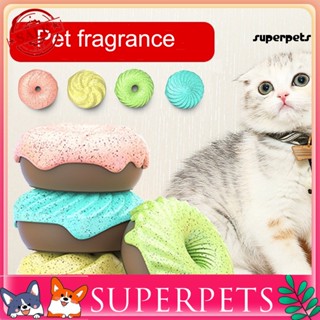 Superpets 4 ชิ้น สัตว์เลี้ยง อโรมาเธอราพี กําจัดกลิ่นเหม็น โดนัท รูปร่างแมว กล่องครอก เคนเนล น้ําหอมปรับอากาศ อุปกรณ์สัตว์เลี้ยง