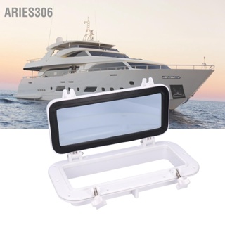 Aries306 สี่เหลี่ยมผืนผ้า Portlight กระจกเปิดหน้าต่างสำหรับเรือเดินทะเลเรือยอร์ช RV สีขาว 15-3/4 x 7-7/8in