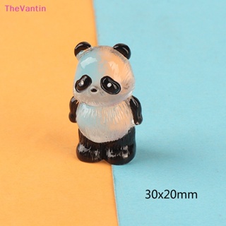 Thevantin พวงกุญแจ จี้รูปการ์ตูนแพนด้า 3D เรืองแสง ขนาดเล็ก สร้างสรรค์ 2 ชิ้น