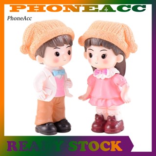 Phoneacc โมเดลแกะสลัก รูปเด็กผู้ชาย และเด็กผู้หญิง สําหรับตกแต่งโต๊ะ 2 ชิ้น