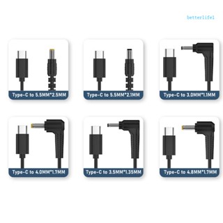 Btm สายเคเบิลอะแดปเตอร์แปลงพาวเวอร์ซัพพลาย Type-C ตัวผู้ เป็น DC5521 DC5525 ตัวผู้ 15V3A 45W 150 ซม.