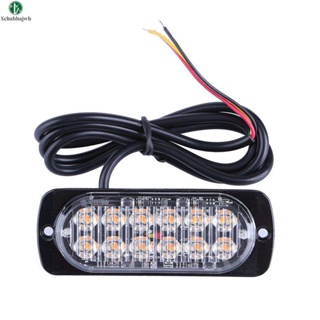 Ag แถบไฟฉุกเฉิน LED 12 ดวง 24V 12V กันน้ํา สีเหลืองอําพัน สําหรับติดรถบรรทุก SUV รถตู้