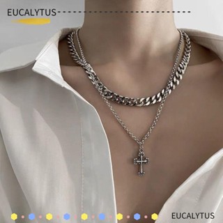 Eutus สร้อยคอ จี้อัญมณี โลหะผสมไทเทเนียม คุณภาพสูง สีดํา สําหรับผู้หญิง