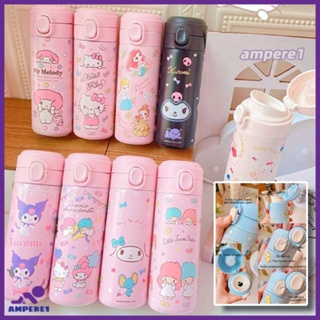 Sanrio การ์ตูน 304 สแตนเลสถ้วยเก็บความร้อน Kuromi Cinnamoroll Hellokitty 420ml ถ้วยสูญญากาศของขวัญเด็กวันเกิดของขวัญ -AME1