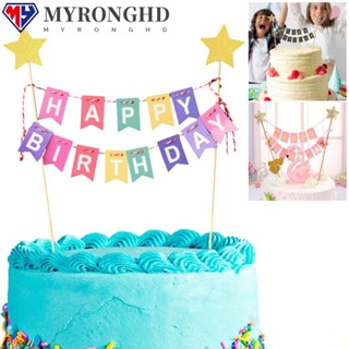 Myronghd ท็อปเปอร์ รูปดาว สีทอง แฮนด์เมด สําหรับตกแต่งเค้ก ขนมหวาน