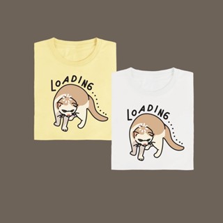 Loading cat meme เสื้อยืด T-shirt Unisex Cotton100%